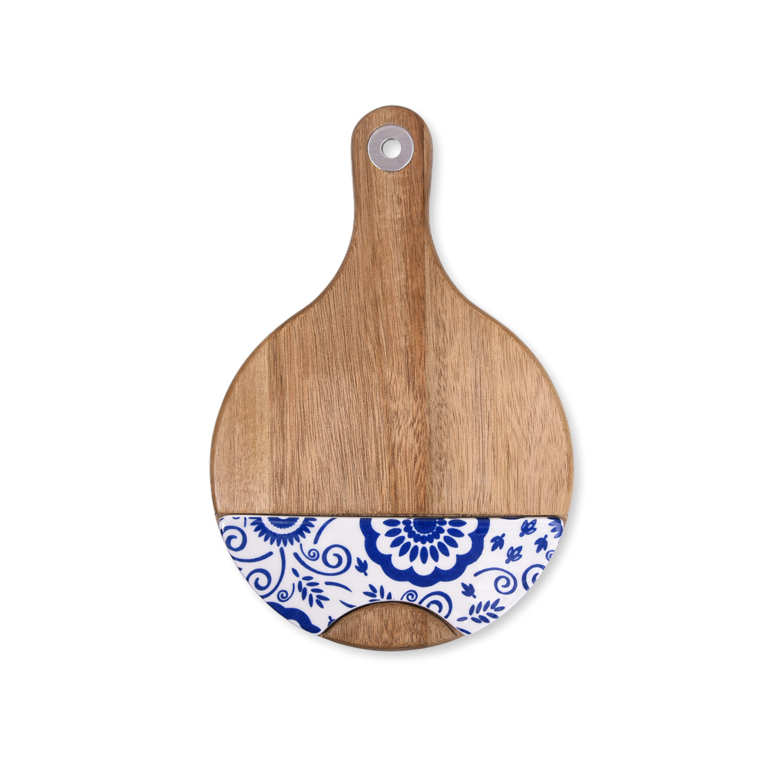 Wood and Ceramic Cheese Board Gift Set – 23.5×15.5cm Serving Board with Cutlery